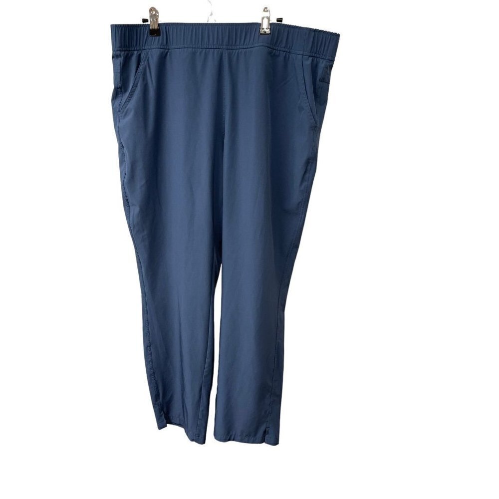 Eddie Bauer Departure Ankle Pants Dusty Indigo Blue Stretchy Pull Size XL